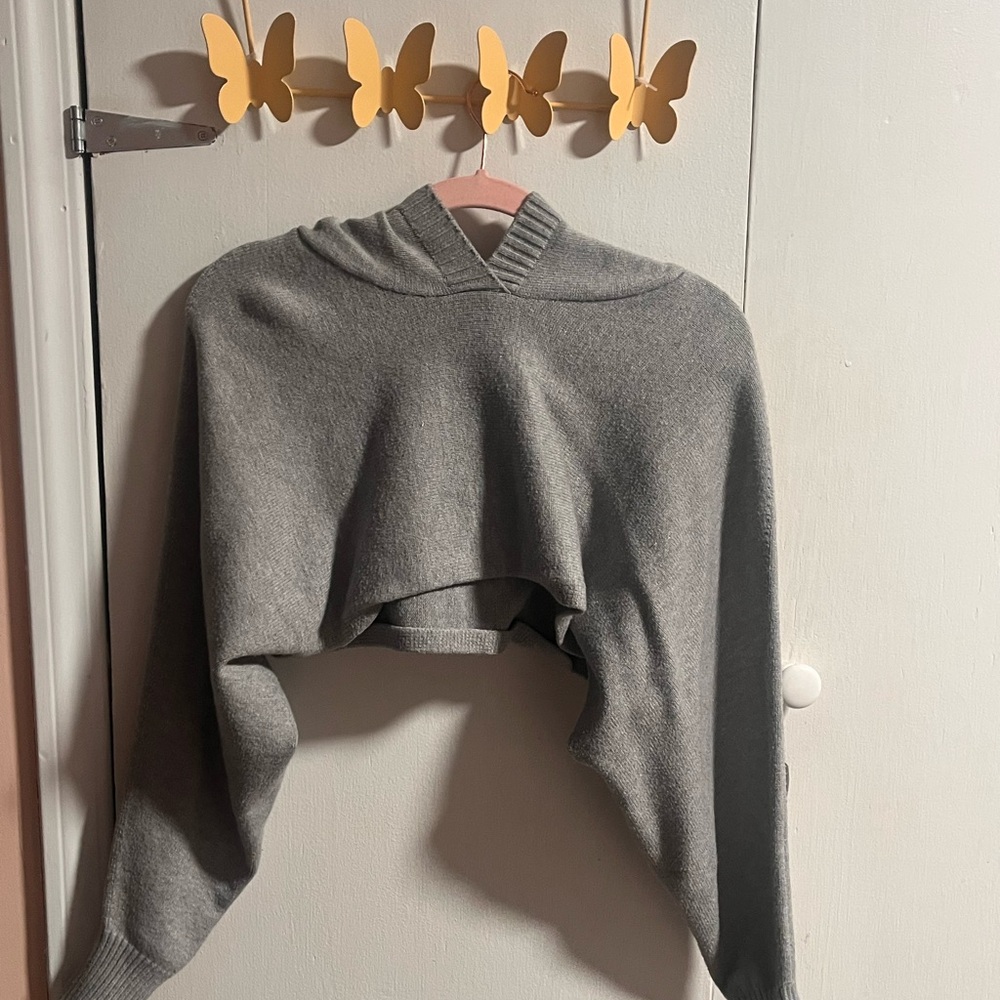Gray Women's Cropped Sweater